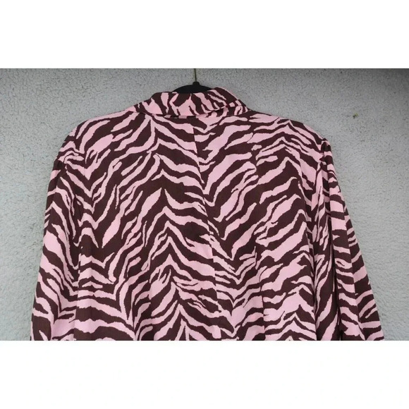 Eloquii Animal Print Button Down Blouse-Size 28-Office-Long Sleeves-Tie Front - Picture 8 of 8